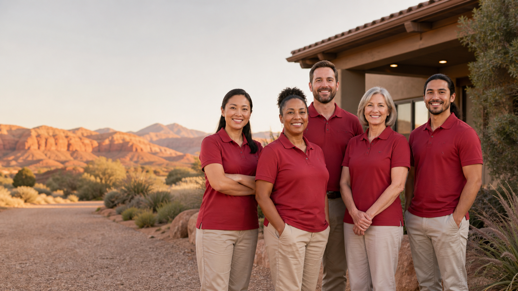 A diverse Red Canyon Senior Services caregiving team in Southern Utah